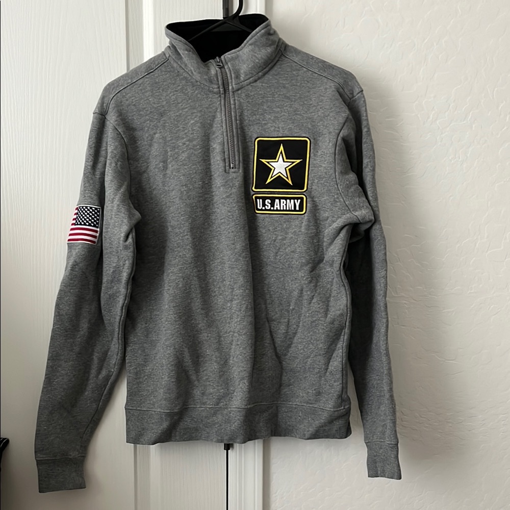 U.S. Army Gray Quarter-Zip Sweater M